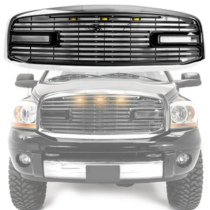 Parrilla Delantera Big Horn II Negra Cromada con 3 LED para RAM 1500 06-08, 2500 06-09, 3500 - Product Image 1