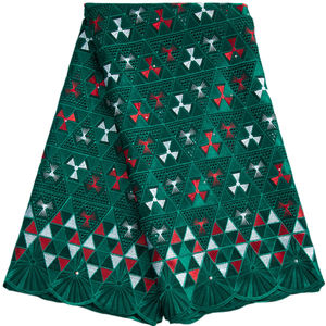 3417 alta qualità Swiss Voile pizzo 5 iarde africano tessuto di pizzo di cotone con foro stile Dubai per la cucitura di indumenti nigeriani - Product Image 1