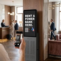 Station de recharge de batteries externes à 48 emplacements avec écran de 43 pouces, kiosque de charge rapide 8000 mAh, chargeur de téléphone 400W