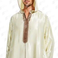 Kaftan arabe pour homme, robe brodée de dentelle, style vintage élégant et durable, thobe pour musulmans, vêtement d'été doux et élégant