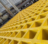 Grille en PRV moulée en fibre de verre avec surface concave lisse antidérapante pour passerelles, rampes et plateformes