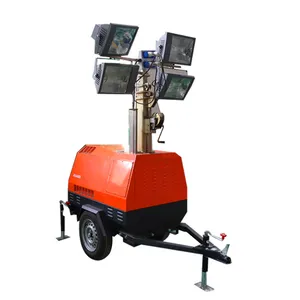 Vehicle Mounted 7m Telescopic Diesel Genset Mining Mobile Light Tower Price