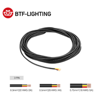 Câble électrique étanche IP65 de haute qualité à 2/3/4/5 broches, fil LED 17/18/20/24 22AWG