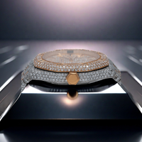 Großhandel Mechanische Herren uhr Moissan ite Diamond 41mm Zifferblatt Durchmesser Weißgold Platin Band Fabrik Direkt versand 24 Stunden