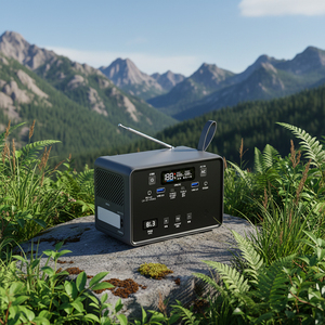 Batterie de stockage d'énergie Lifepo4, générateur solaire portable de secours, petit générateur solaire 100w, station d'alimentation portable pour la maison et l'extérieur, radio FM - Product Image 2