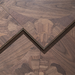 Lantai Kayu Rekayasa Rustic Walnut Hitam Desain Bebas untuk Ruang Tamu Teknik Halus - Product Image 5