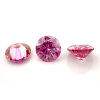 Moissanite synthétique de laboratoire, taille brillant, pierre libre 6,5 mm, couleur DEF GH, effet optique de jeu de couleurs/feu, certifiée tierce partie