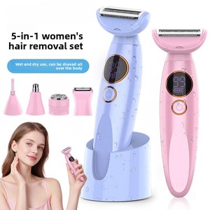 เครื่องโกนขนแบบชาร์จไฟได้สำหรับใช้ในบ้าน 5-in-1 สำหรับ<span class=keywords><strong>ผู้หญิง</strong></span> ใช้ได้ทั้งแบบเปียกและแห้ง - Product Image 2