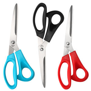 Ciseaux de tailleur en acier inoxydable en gros, 11 cm, en forme de V, pour la découpe de vêtements, poignées rouge, bleue, noire, fabriqués à Yangjiang - Product Image 4