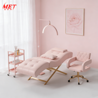 Lit de salon de beauté moderne Meientai, chaise longue ergonomique et lit de tatouage, lit de beauté avec tête réglable