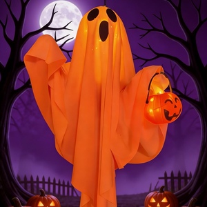 2026 New Halloween Hanging Ghost Lantern with LED <b>Lights</b>, Suitable for Patios <b>Trees</b>,Porchboards, Pumpkin Lanterns and Candy Jars - Product Image 4