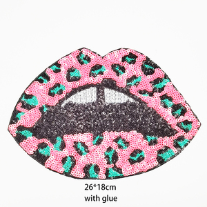 Tùy Chỉnh báo in miệng thiết kế sequin thêu môi sắt trên các bản vá lỗi thêu vá cho quần áo - Product Image 6