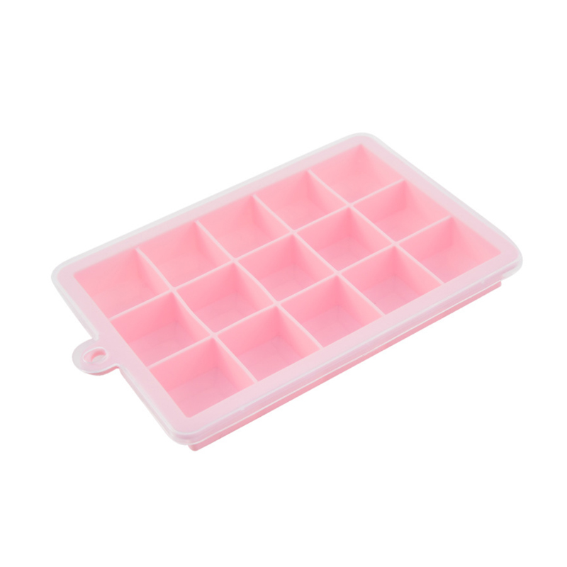 Конкурентоспособная цена, горячая Распродажа, 15 полостей, 100% пищевой силикон, индивидуальный Силиконовый поднос для льда с крышкой