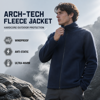 Veste thermique en polaire à col montant épais avec logo brodé personnalisé, pour homme, femme, unisexe, hiver, chaude, fermeture éclair, veste en polaire pour homme