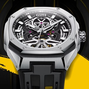 BG5802 Men Automatic <b>Watch</b> <b>Mechanical</b> Wristwatch Rubber Strap Stainless Steel <b>Watches</b> for Men - Product Image 2