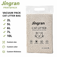 Sachet à soufflet latéral et fond plat de 2,5 kg et 5 kg pour litière pour chat en bentonite naturelle (type tofu), avec poignée, emballage sous vide