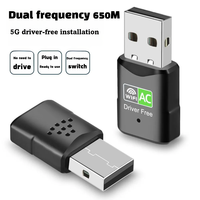 Carte Réseau Sans Fil USB pour Ordinateur 5B07D, Récepteur Double Bande 600 Mbps, Adaptateur Wifi