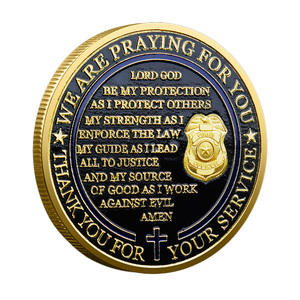 Gedenkmünze aus Zinklegierung mit Heiliger-Michael-Motiv, zwei Farbvarianten, Engelsmuster, Abzeichen-Element, DANKE - Product Image 3