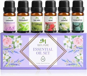 Nhãn hiệu riêng 100% hương thơm khuếch tán hoa oải hương hoa nhài Trà cây bạch đàn tinh dầu thiết lập 6 chai tinh dầu tự nhiên - Product Image 1