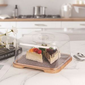 Ensemble de présentoirs à gâteaux personnalisés, écologiques, extra larges, de forme carrée, en 3 pièces, avec table à desserts - Product Image 1
