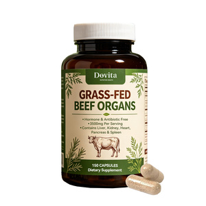 ODM Personnalisé Capsules d'organes de bœuf lyophilisés, provenant de Nouvelle-Zélande, nourris à l'herbe et élevés en pâturage (Foie, Cœur, Rein, Rate), Mélange d'étiquettes - Product Image 1