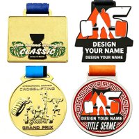 Médaille en métal plaqué or double face personnalisée, impression sérigraphique, thèmes modernes Feng Shui, sport, musique, amour, fée, communauté