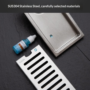 OEM Long Rectangular Floor Drain Bathroom Made Thickened 304 Stainless Steel High Drainage Capacity Odor-proof Hotel - Product Image 4