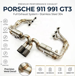 ING SUS304 Colector de escape de longitud igual + Tubo en X para <span class=keywords><strong>Porsche</strong></span> 991 GT3 3.8L/4.0L 2013-2019 |   Sistema Valvetronic Completo - Product Image 1