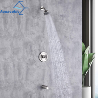 Ensemble de robinet de douche avec bec de baignoire Chrome Salle de bain Mélangeur de pluie Système de douche