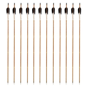 Flèches en carbone, <span class=keywords><strong>bois</strong></span> et bambou avec plumes de dinde pour <span class=keywords><strong>arc</strong></span> classique traditionnel et chasse, 400/500/600 Spines, pointes amovibles, équipement - Product Image 6