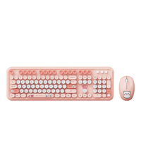 Ajazz AT042 Witty Bear Clavier sans fil Souris Combo 2 4G Récepteur Profil bas Touches silencieuses Touches nettoyables