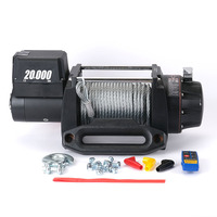 Treuil électrique de haute qualité 4x4 ATV/UTV 12V/24V DC en aluminium 20000 Lbs avec télécommande sans fil et câble en acier