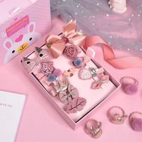 BELLEWORLD Nouveaux accessoires pour cheveux de bébé, coiffe de princesse coréenne, barrette à cheveux, lot de 18 barrettes et élastiques pour enfants, coffret cadeau