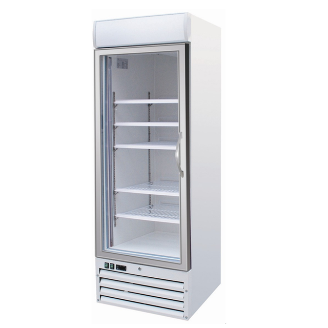 380L No Frost Single Glass Door Vertical Air Cooling Mechanical Beverage Refrigerator Cabinet Cold Drink Beer Cooler Chiller