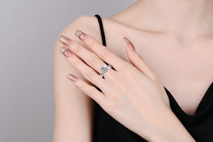 Женские кольца из серебра 925 пробы с муассанитом, 0,5/1 карат - Product Image 4