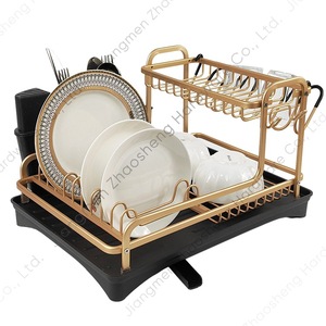 Escurridor de Platos con Bandeja de Aluminio y Hierro de Secado Rápido para Encimera de Cocina Cuadrado - Product Image 1