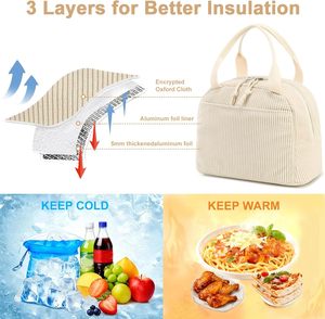 Borsa Termica Unisex Eastar in Velluto a Coste, Riutilizzabile, Grande Capacità, con Chiusura a Cerniera, Senza BPA, Design Moderno - Product Image 4