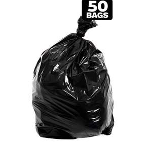 Sacs poubelle Huamaohengchun de 42 gallons, sacs poubelle pour entrepreneurs de 2,5 mil (lot de 50), sacs poubelle noirs très résistants, 33 x 48 pouces - Product Image 3