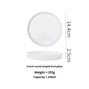 Plat <span class=keywords><strong>à</strong></span> <span class=keywords><strong>tarte</strong></span> en <span class=keywords><strong>céramique</strong></span> Eastern Rock, résistant aux hautes températures, <span class=keywords><strong>moule</strong></span> <span class=keywords><strong>à</strong></span> pâtisserie durable pour un usage domestique, sûr pour les plats occidentaux, dim sum, plat profond - Product Image 6