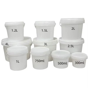 Cubo en espiral de plástico blanco de grado alimenticio 1-25L grueso e impermeable para pintura tinta grasa aceite-tambor de plástico cuadrado - Product Image 1