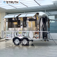 Camion de restauration rapide Wetruth avec cuisine entièrement équipée, café, barbecue, kiosque alimentaire, remorque de nourriture de rue mobile