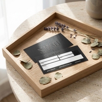 Porte-carte-cadeau de luxe en carton noir, enveloppe avec impression UV sélective, emballage pour carte de membre de salon de beauté