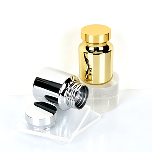 Flacon à pilules en plastique plaqué or et argent de 200 ml, vide, pour compléments alimentaires, vitamines, capsules, comprimés, poudre, aliments santé - Product Image 4