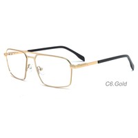 Lunettes d'ordinateur rectangulaires tendance anti-lumière bleue, lunettes de lecture en métal rectangulaires à vendre