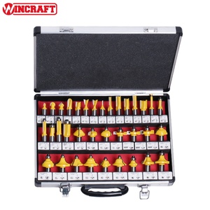 Juego de 35 fresas de carburo de tungsteno de 12.7mm (1/2 pulgada) con vástago para router, en estuche portátil de aluminio, para carpintería DIY - Product Image 1