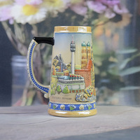 Chope à bière en porcelaine 3D en relief, motif classique Munich Allemagne, souvenir Oktoberfest, 400 ml, écologique, objet de collection pour vin et bière