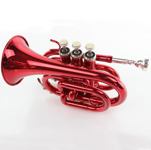 Trompeta <span class=keywords><strong>de</strong></span> Bolsillo para Principiantes, <span class=keywords><strong>Instrumento</strong></span> Musical <span class=keywords><strong>de</strong></span> <span class=keywords><strong>Cuerno</strong></span> Rojo, Gran Venta - Product Image 1