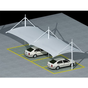 Structure de membrane tendue en PVDF sur mesure de haute qualité OEM ODM pour abri de voiture, auvent cantilever imperméable - Product Image 5