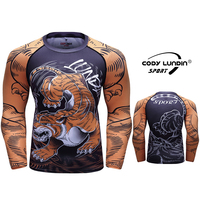 Cody lundin proteção de compressão manga longa, protetor personalizado para rashguardas de compressão jiu jitsu bjj
