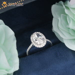 Anillos de Eternidad con Diamantes Cultivados en Laboratorio, Corte Ovalado, Joyería de Moda Goldleaf, PT950 VVS DE, Anillos de Boda con Diamantes de Laboratorio - Product Image 3